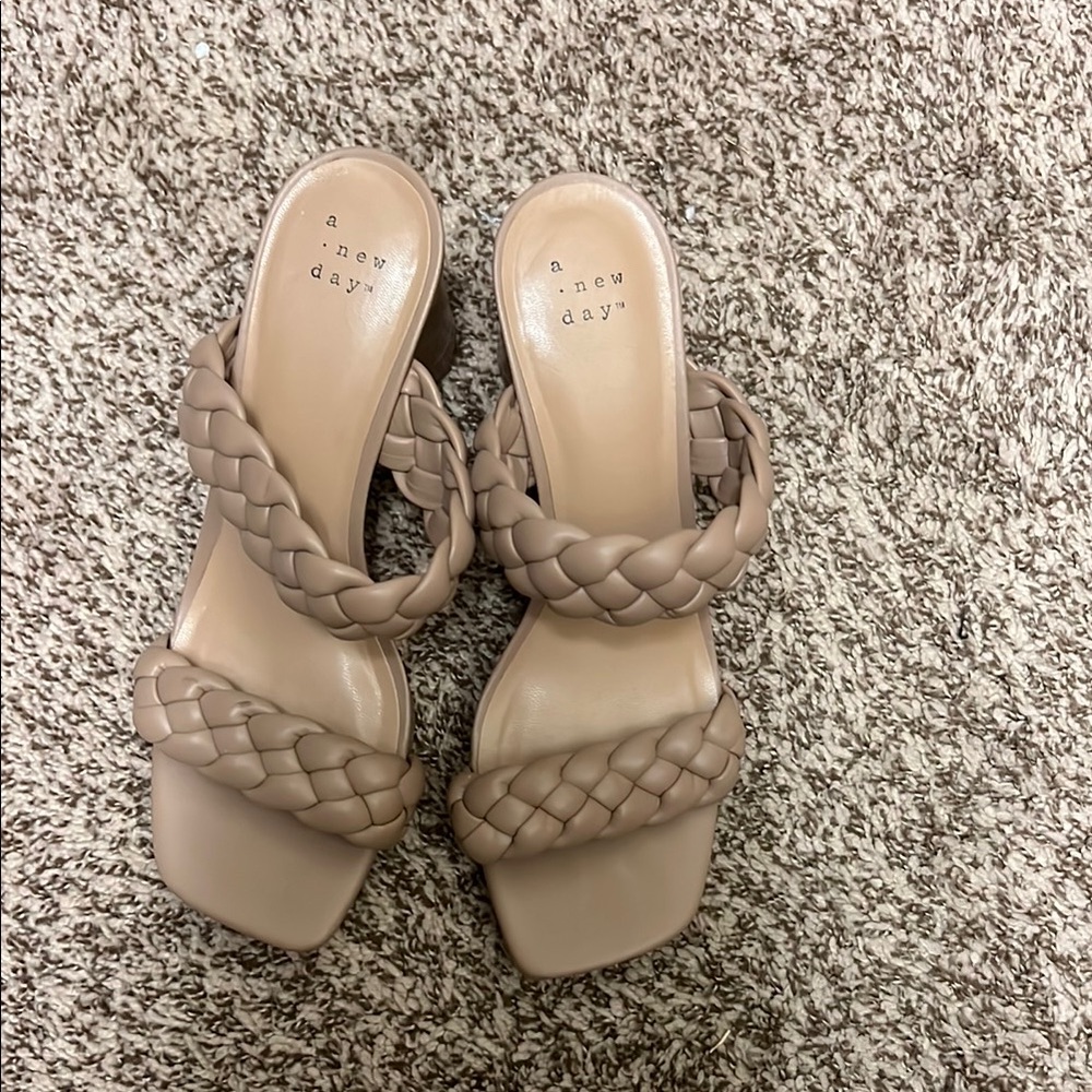 A New Day Women's Braided Tan Sandals